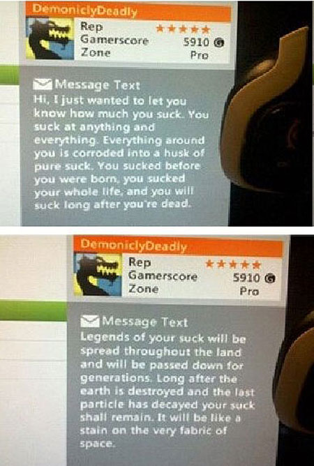 xbox message insults